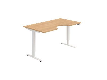 Pracovný stôl Motion Ergo, PO, 2S, 160x70,5-120,5x90 cm, dub/biela