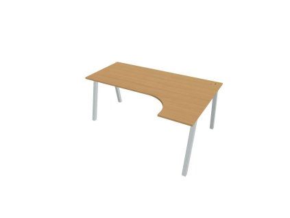 Pracovný stôl UNI A, ergo, ľavý, 180x75,5x120 cm, buk/sivá