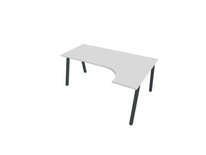 Pracovný stôl UNI A, ergo, ľavý, 180x75,5x120 cm, biela/čierna