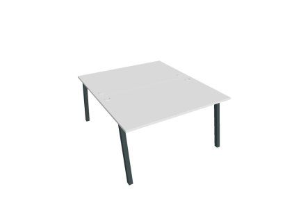 Pracovný stôl UNI A, 140x75,5x160 cm, biela/čierna