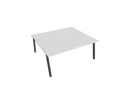Pracovný stôl UNI A, 180x75,5x160 cm, biela/čierna