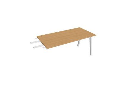 Pracovný stôl UNI A, kolmo reťaziaci, 160x75,5x80 cm, buk/biela
