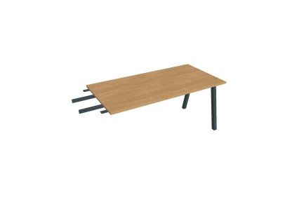 Pracovný stôl UNI A, kolmo reťaziaci, 160x75,5x80 cm, dub/čierna