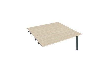 Pracovný stôl UNI A, k pozdĺ. reťazeniu, 160x75,5x160 cm, agát/čierna