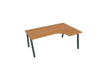 Pracovný stôl UNI A, ergo, ľavý, 180x75,5x120 cm, jelša/čierna