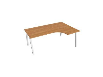 Pracovný stôl UNI A, ergo, ľavý, 180x75,5x120 cm, jelša/biela