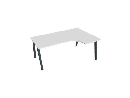 Pracovný stôl UNI A, ergo, ľavý, 180x75,5x120 cm, biela/čierna