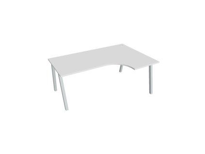 Pracovný stôl UNI A, ergo, ľavý, 180x75,5x120 cm, biela/sivá