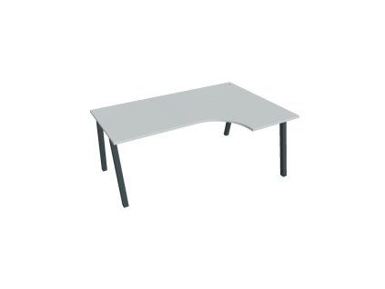 Pracovný stôl UNI A, ergo, ľavý, 180x75,5x120 cm, sivá/čierna