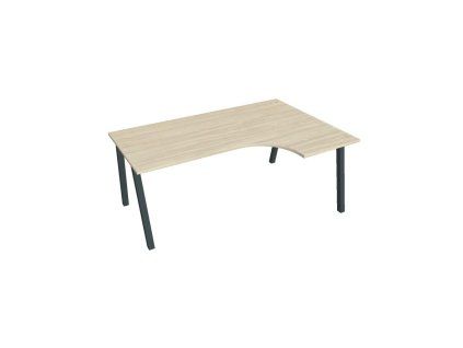 Pracovný stôl UNI A, ergo, ľavý, 180x75,5x120 cm, agát/čierna