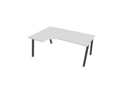 Pracovný stôl UNI A, ergo, pravý, 180x75,5x120 cm, biela/čierna