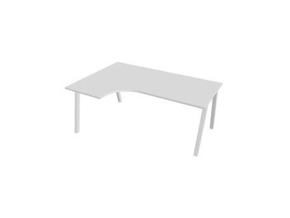 Pracovný stôl UNI A, ergo, pravý, 180x75,5x120 cm, biela/biela