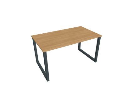 Rokovací stôl UNI O, 140x75,5x80 cm, dub/čierna