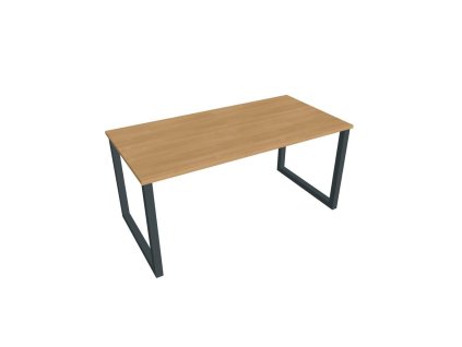 Rokovací stôl UNI O, 160x75,5x80 cm, dub/čierna