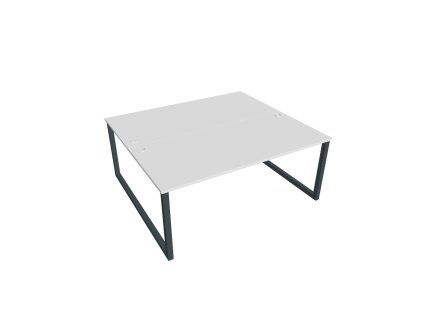 Pracovný stôl UNI O, 180x75,5x160 cm, biela/čierna