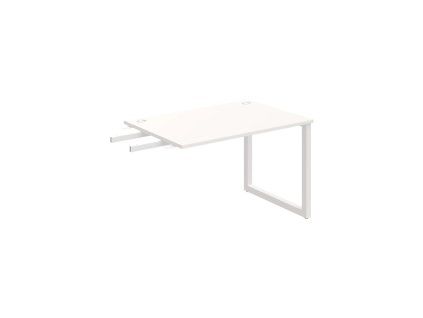 Pracovný stôl UNI O, kolmo reťaziaci, 120x75,5x80 cm, biela/biela