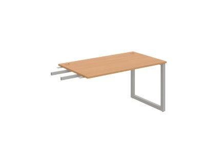 Pracovný stôl UNI O, kolmo reťaziaci, 140x75,5x80 cm, buk/sivá