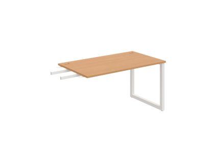 Pracovný stôl UNI O, kolmo reťaziaci, 140x75,5x80 cm, buk/biela