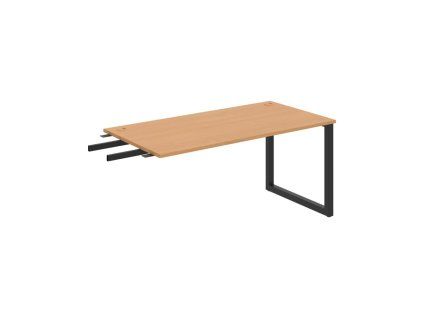 Pracovný stôl UNI O, kolmo reťaziaci, 160x75,5x80 cm, buk/čierna