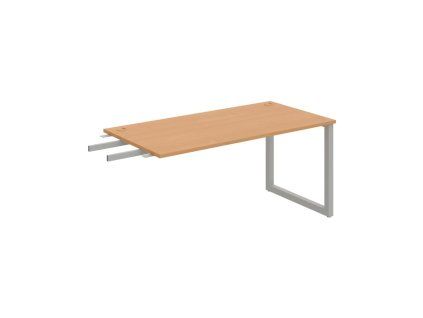 Pracovný stôl UNI O, kolmo reťaziaci, 160x75,5x80 cm, buk/sivá