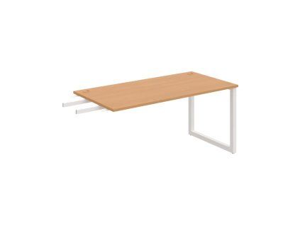 Pracovný stôl UNI O, kolmo reťaziaci, 160x75,5x80 cm, buk/biela