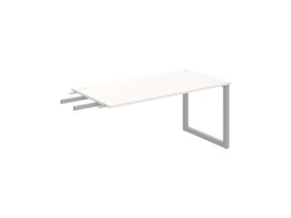 Pracovný stôl UNI O, kolmo reťaziaci, 160x75,5x80 cm, biela/sivá