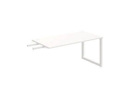 Pracovný stôl UNI O, kolmo reťaziaci, 160x75,5x80 cm, biela/biela