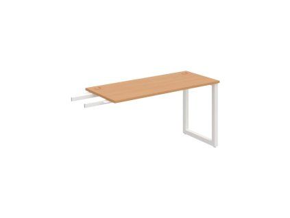 Pracovný stôl UNI O, kolmo reťaziaci, 140x75,5x60 cm, buk/biela