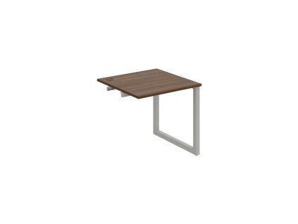 Pracovný stôl UNI O, k pozdĺ. reťazeniu, 80x75,5x80 cm, orech/sivá