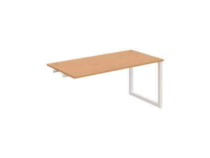 Pracovný stôl UNI O, k pozdĺ. reťazeniu, 160x75,5x80 cm, buk/biela