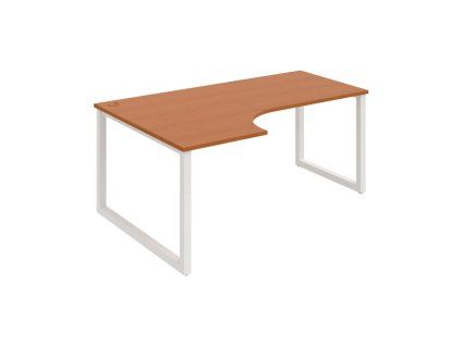 Pracovný stôl UNI O, ergo, pravý, 180x75,5x120 cm, čerešňa/biela
