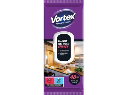 Vlhčené utierky VORTEX do kuchyne, 48 ks