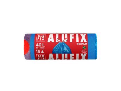 Vrecia na odpadky zaťahovacie Alufix 40 ℓ 15 ks, 20mic., 60 x 60 cm, modré, LDPE