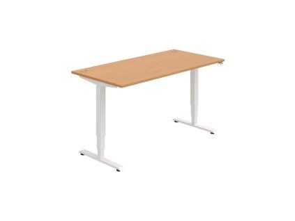 Pracovný stôl RUN, ZO, 3S, 160x64,5-130,5x80 cm, buk/biela