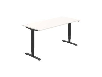 Pracovný stôl RUN, ZO, 3S, 180x64,5-130,5x80 cm, biela/čierna
