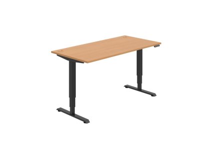 Pracovný stôl RUN, PO, 3S, 160x64,5-130,5x80 cm, buk/čierna