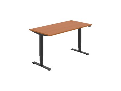 Pracovný stôl RUN, PO, 3S, 160x64,5-130,5x80 cm, čerešňa/čierna