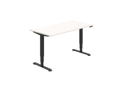 Pracovný stôl RUN, PO, 3S, 160x64,5-130,5x80 cm, biela/čierna