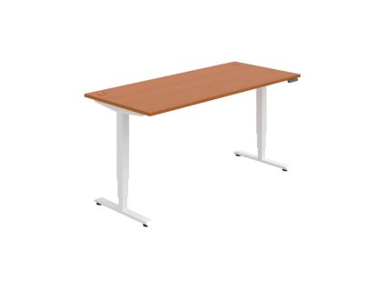 Pracovný stôl RUN, PO, 3S, 180x64,5-130,5x80 cm, čerešňa/biela