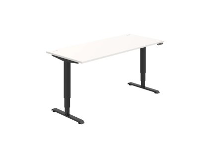 Pracovný stôl RUN, PO, 3S, 180x64,5-130,5x80 cm, biela/čierna