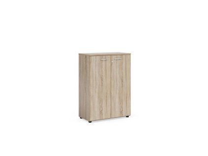 Policová skriňa BASIC, so zámkom, 80x40x111,7cm, dub Sonoma
