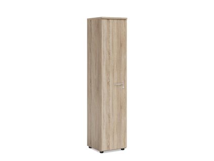 Policová skriňa BASIC, ľavé dvere so zámkom, 40x40x182,1cm, dub Sonoma