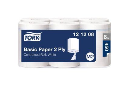Papierové utierky v rolke so stred. odvíjaním 2-vrstv. TORK M2, návin 121,5 m (6 ks)