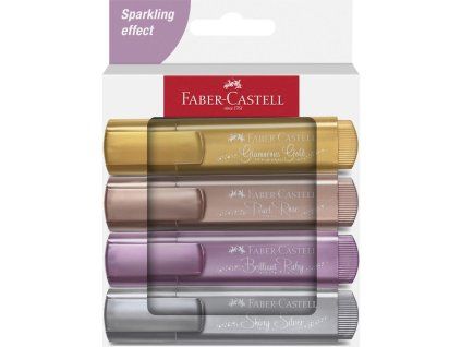 Zvýrazňovač FABER-CASTELL Metallic 1546/4 strieborná, zlatá, rubínová, zlatohnedá
