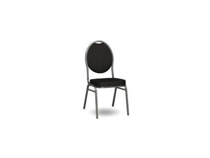 Banketová stolička Black Round, antracitový rám, látka čierna