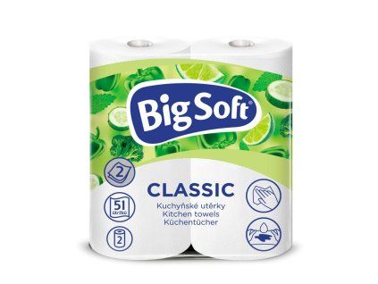 Kuchynské utierky 2-vrstvové Big Soft Classic 2ks, 10,5m
