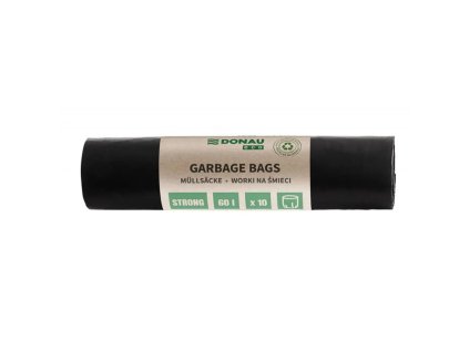 Vrecia DONAU ECO strong, 60 ℓ,30 mic, 10 ks, čierne, LDPE