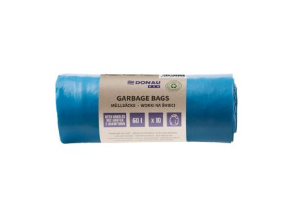 Vrecia zaväzovacie DONAU ECO 60 ℓ, 30 mic, 10 ks, modré