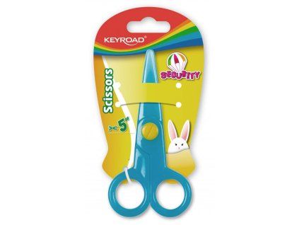 Školské nožnice KEYROAD Security, blister, mix farieb