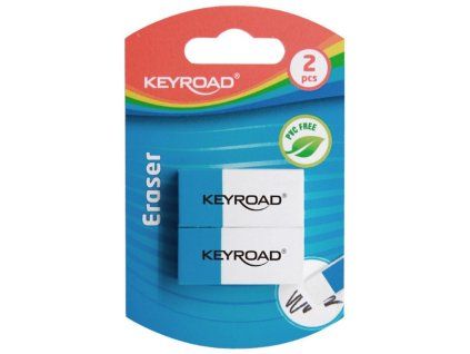 Guma KEYROAD viacúčelová, blister 2 ks, biela/modrá